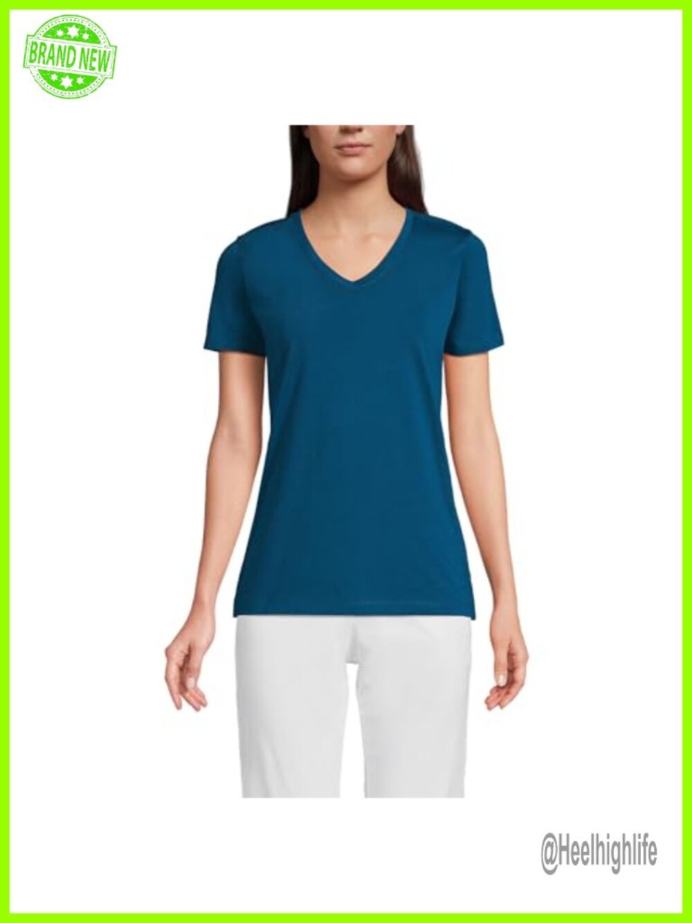 Supima Cotton V-Neck Short Sleeve T-Shirt Relaxed Fit Casual Tee